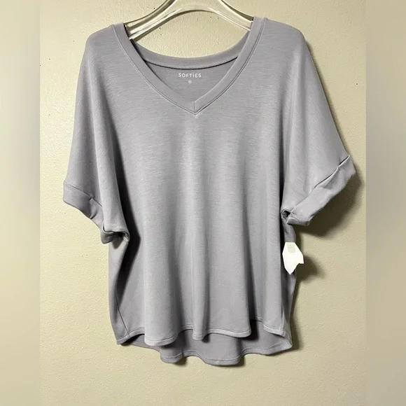 Softies PureDream V-Neck top Comfy Top Only In Gray XL - Picture 5 of 11